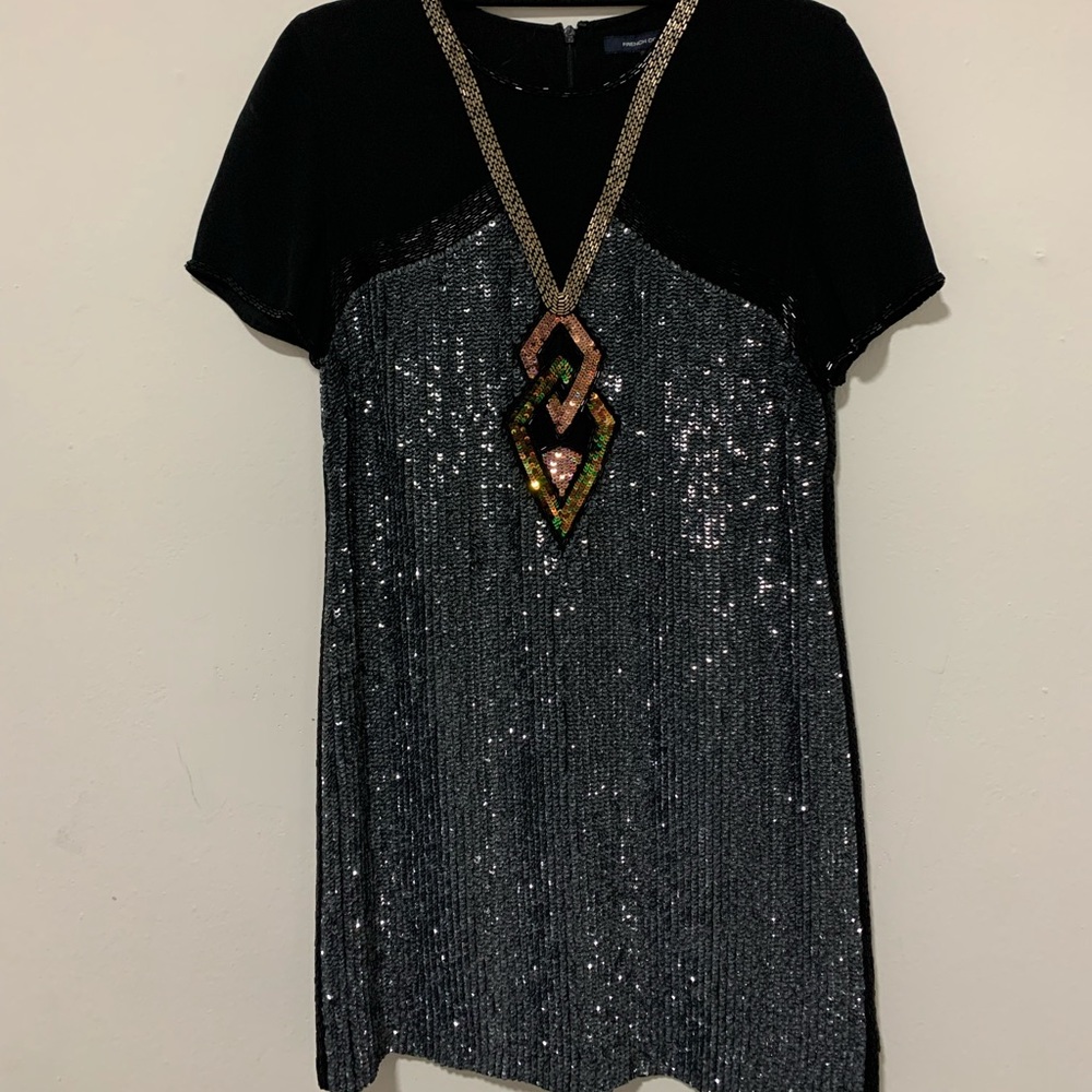 French Connection Beaded Mini Cocktail Dress
